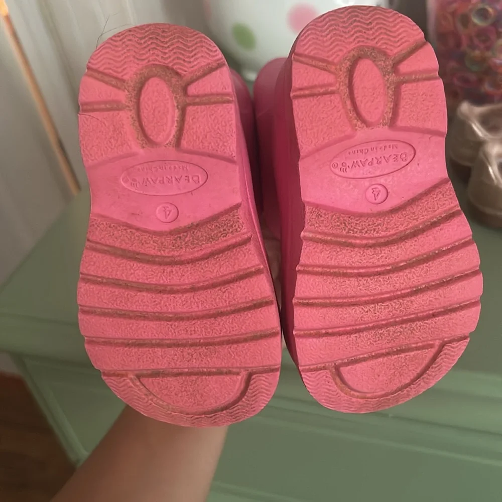 Kids Pink Rain & Snow Boots - Comfortable Waterproof Slip-On